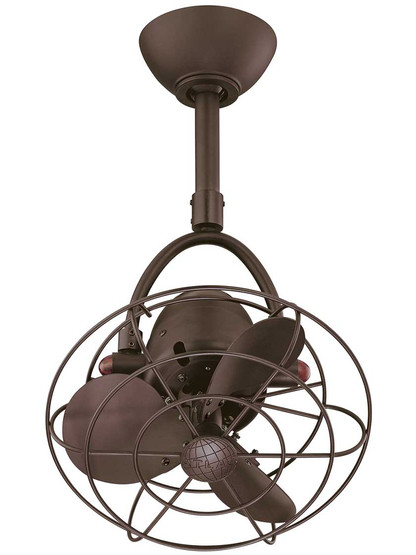 Diane 16 inch Oscillating Ceiling Fan with Metal Blades in Textured Bronze.